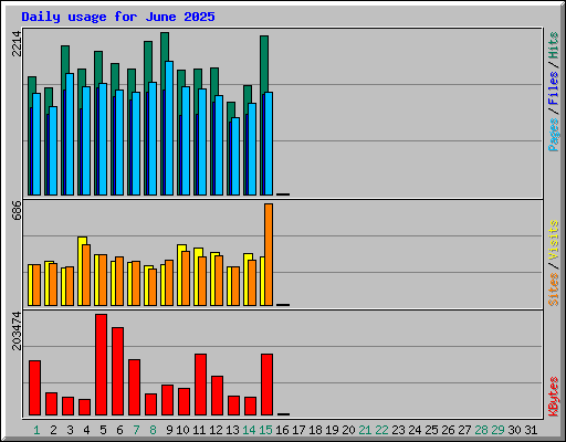 Daily usage for June 2025