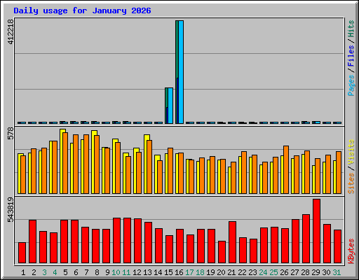 Daily usage for January 2026